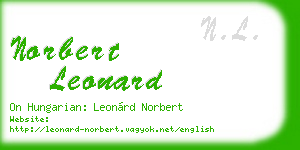 norbert leonard business card